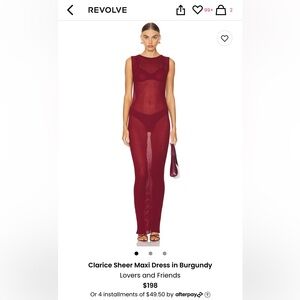 Lovers & Friends Clarice Sheer Maxi Dress. NWOT Size XS